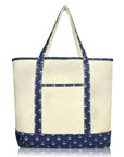 Cotton Canvas Tote Bag (Zippered Top)