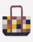 Checkered Canvas Tote Bag - Lilac