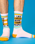 I Like Cats More Than People Gym Crew Socks