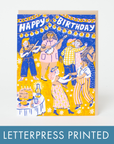 Birthday Barn Dance Letterpress Greeting Card by Phoebe Wahl