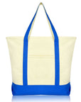 Cotton Canvas Tote Bag (Zippered Top)