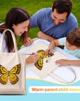 Paint Your Numbers - Golden Monarch Tote – Sunset Butterfly Edition Paint by Numbers Kit