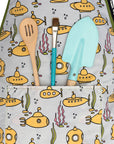 Urban Infant - Little Helper Kids Apron, Washable Cotton/Poly - Submarines