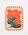 One & Only Paper - Wild Flower Orange Bent Birch Serving Tray
