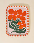 One & Only Paper - Wild Flower Orange Bent Birch Serving Tray
