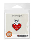 Badge Bomb - I Hate You The Least Cat Valentine's Day Heart Enamel Pin