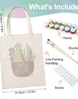 Paint Your Numbers - Succulent Garden Tote Paint by Numbers Kit