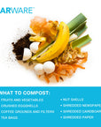 Jarware Compost Lid for Wide Mouth Mason Jar, Set 4
