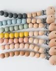 Beaded Wooden & Silicone Pacifier Clip