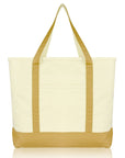 Cotton Canvas Tote Bag (Zippered Top)