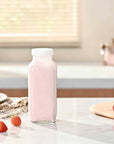 Fox Run Square Glass Milk Bottle, Leaf-Proof 16.9 oz