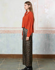 Ladies Animal Print Wide Leg Pants