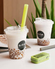 GoSili® 8.5" Extra Wide Silicone Straw, Eco-Friendly, Soft Reusable Boba/Milkshake Collapsible Drinking Straw with Travel Case