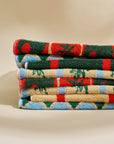 One & Only Paper - Heirloom Heat Checked Olive and Tomato Cotton Terry Cloth Towel