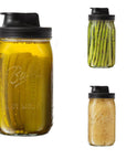 Jarware Black Spout Lid for Wide Mouth Mason Jar