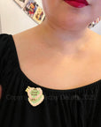 Dead Inside, glittery enamel hinge pin