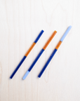 Wildher Studios - Handmade Multicolor Glass Straw Set | Blue & Orange