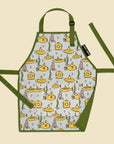 Urban Infant - Little Helper Kids Apron, Washable Cotton/Poly - Submarines