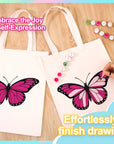 Paint Your Numbers - Pink Flutter Tote Paint by Numbers Kit