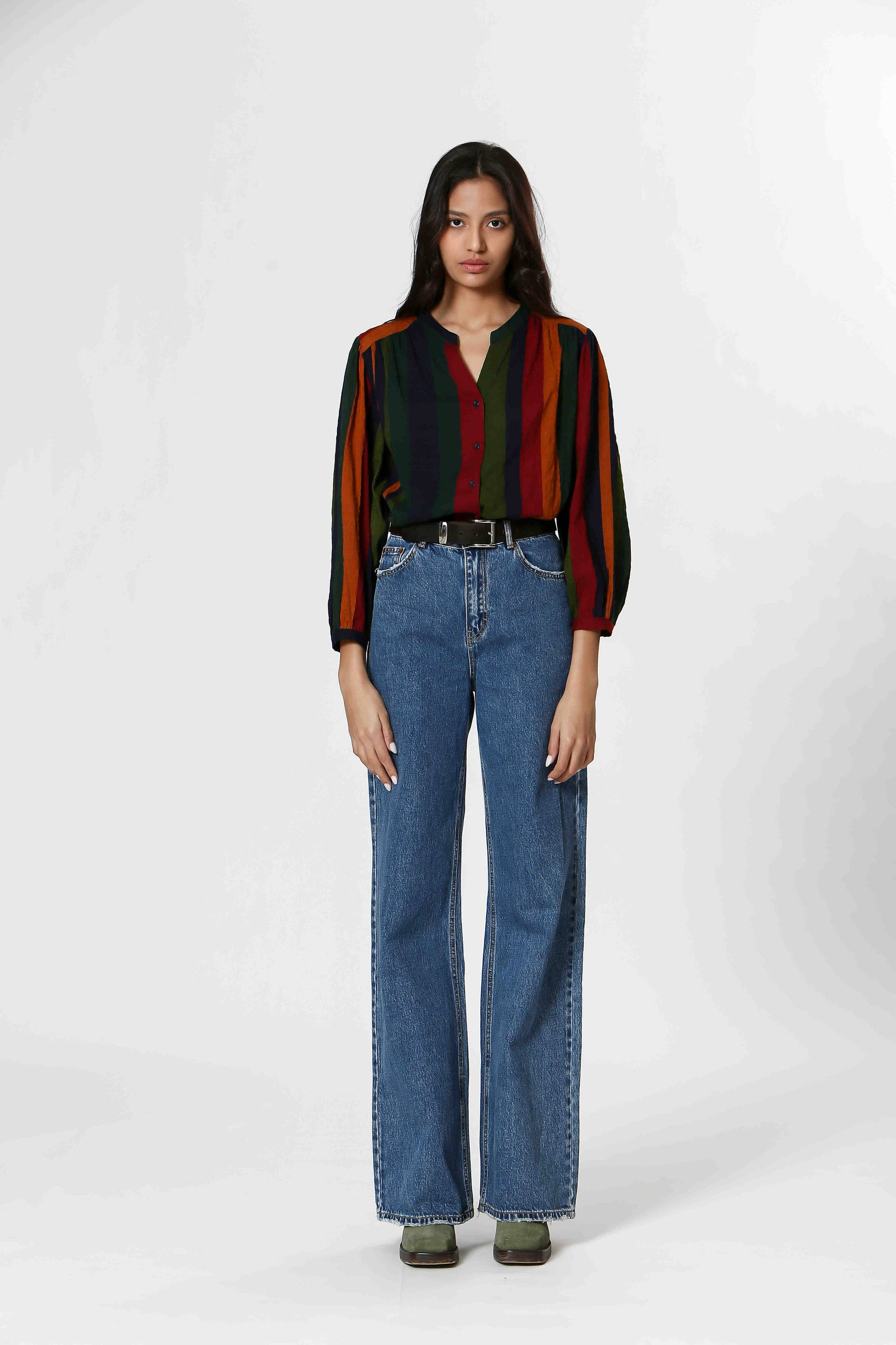 Ladies Long Sleeve Button Down Blouse
