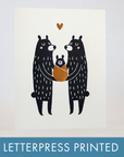 Egg Press Manufacturing - New Baby Bear Letterpress Greeting Card by Fugu Fugu