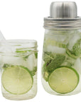 Mason Jar Lifestyle - Mason Shaker Cocktail Shaker Lid with Stainless Steel Band