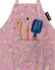 Urban Infant - Little Helper Kids Apron, Washable Cotton/Poly - Llamas