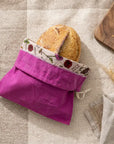 Bees Wrap Reusable Beeswax Lined Artisan Bread Bag - Magenta