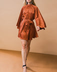 BY ANY MEANS WOVEN SATIN MINI DRESS