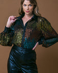 CAUSE A COMMOTION SEQUIN BLOUSE