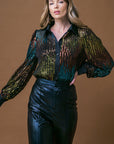 CAUSE A COMMOTION SEQUIN BLOUSE