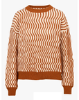Ladies Swirl Print Knit Sweater
