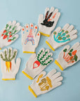Bunny Gardening Gloves: Le Lapin Rabbit Print, Cotton Blend
