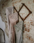 Terry hooded baby bath towel Powder, leaf embroided hood