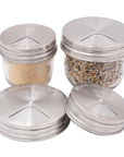 Mason Jar Lifestyle - 4 Pack Stainless Steel Spice Lids