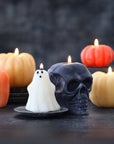 Sculpted Skull Candle – 100% Beeswax – Black - Handcrafted