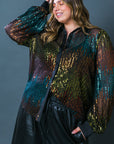 CAUSE A COMMOTION SEQUIN BLOUSE