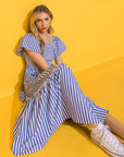 ALWAYS A VIBE WOVEN MIDI DRESS