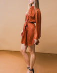 BY ANY MEANS WOVEN SATIN MINI DRESS