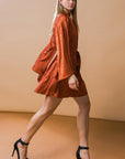 BY ANY MEANS WOVEN SATIN MINI DRESS