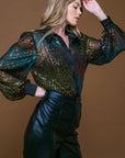 CAUSE A COMMOTION SEQUIN BLOUSE
