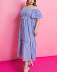 ALWAYS A VIBE WOVEN MIDI DRESS