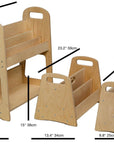 Wooden Bookshelf / Small-Medium-Large Size