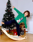 XL Wooden Balance Board for Toddlers Montessori Balance Toy with Pillow