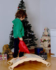XL Wooden Balance Board for Toddlers Montessori Balance Toy with Pillow