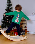 XL Wooden Balance Board for Toddlers Montessori Balance Toy with Pillow