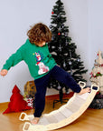 XL Wooden Balance Board for Toddlers Montessori Balance Toy with Pillow
