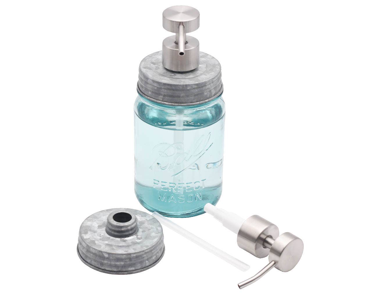 Mason Jar Lifestyle - Satin / Brushed Finish Soap Pump Dispensers for Mason Jars