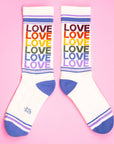 Love - Vintage Rainbow Gym Crew Socks