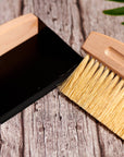 Wood Broom and Metal Dustpan Set
